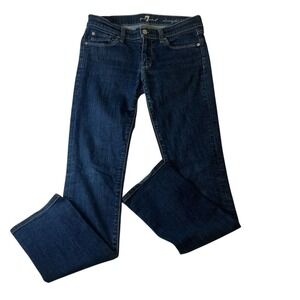 7 For All Mankind Womens Jeans W28 Dark Blue Straight Leg Stretch Classic‎